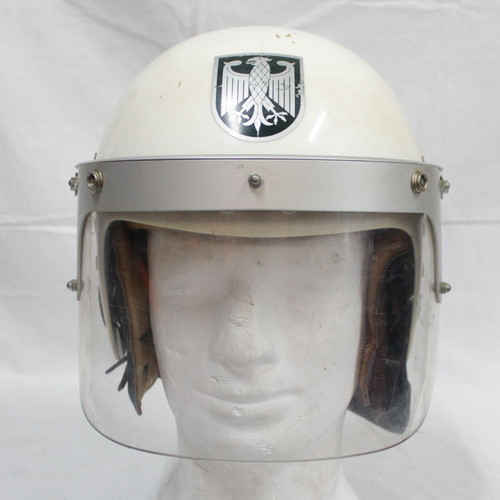 German police helmet used (riot control)