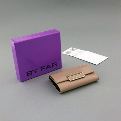By Far women's wallet new, beige, genuine leather