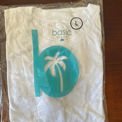 Basic short-sleeve t-shirt white size L new