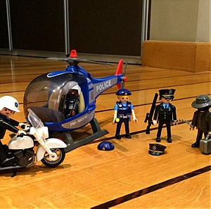 Ελικόπτερο - Μηχανή Αστυνομίας και φιγούρες playmobil