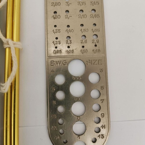 Knitting needles used 49 pairs with metal thickness gauge 1960
