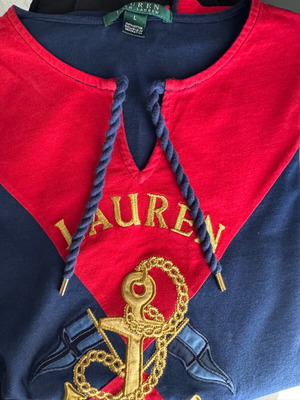 Polo Ralph Lauren shirt blue red with embroidery and cord size large like new