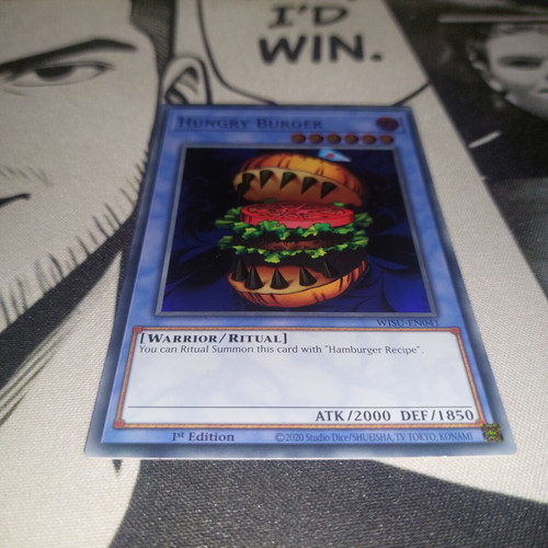 Hungry Burger Yu-Gi-Oh! card like new, 1st edition ritual monster