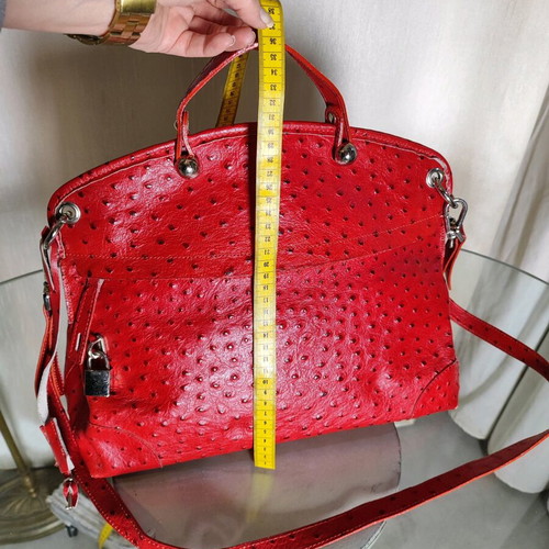 Leather vintage shoulder and handbag red like new Italy