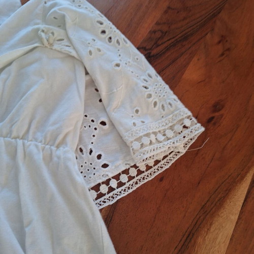 Bershka white embroidered one-piece shorts M, open back
