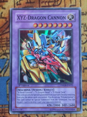 Xyz Dragon Cannon κάρτα Yu-Gi-Oh! σαν καινούργιο, super rare, DPKB 1st edition