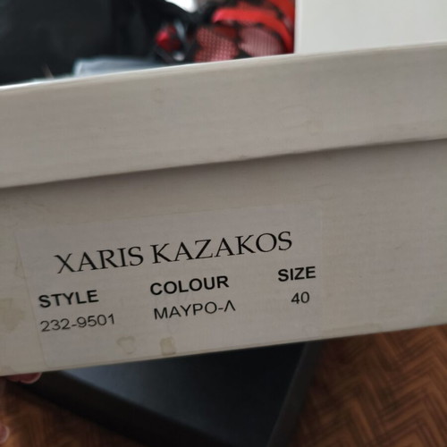 Xaris Kazakos black patent leather pumps, size 40, made in Italy