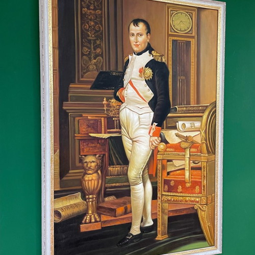 Napoleon oil painting artwork with gold frame