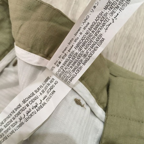 Zara Men's linen-blend Bermuda shorts size 31, new, olive green