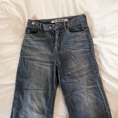 Blackup denim jeans used, blue, wide leg, size S