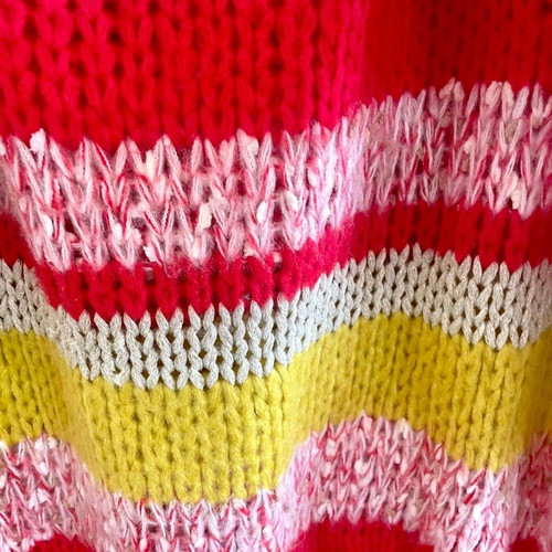 Knitted multicolor sweater one size made of soft yarn