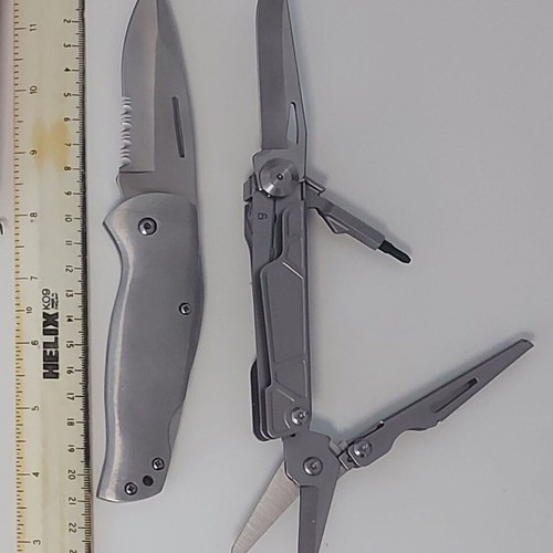 Multitool with locking knife, scissors and screwdriver like new