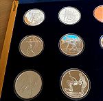  Ελλάδα Σετ 12 Ασημένιων Νομισμάτων Ολυμπιακοί Αγώνες Αθήνα 2004