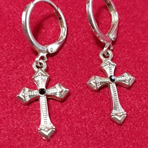 Hoop earrings with cross new