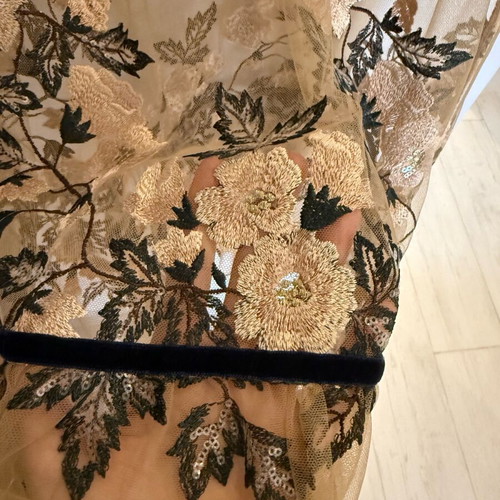 Madame Shou Shou skirt new, tulle with embroidery and sequins, beige