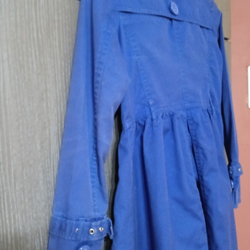 Bershka women's trench coat like new, size S, blue and purple
