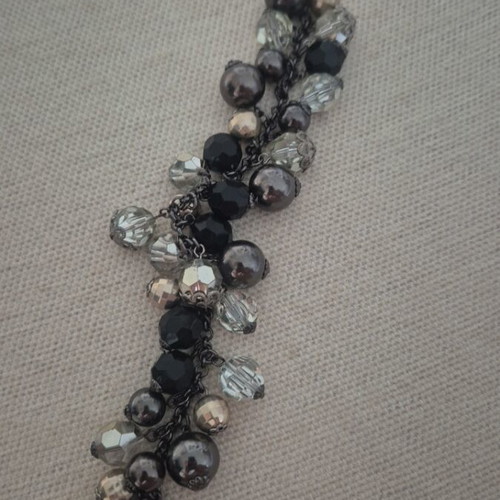 Bracelet with metal base and acrylic beads like new