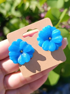 Handmade earrings from polymer clay and steel, new