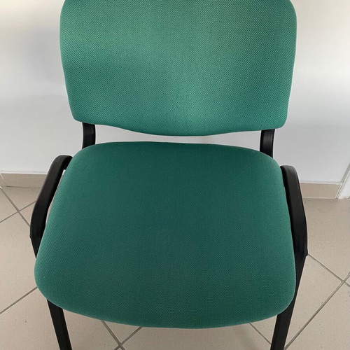 Rosy Theodoridis chair like new, turquoise fabric, black frame
