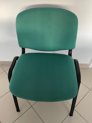 Rosy Theodoridis chair like new, turquoise fabric, black frame