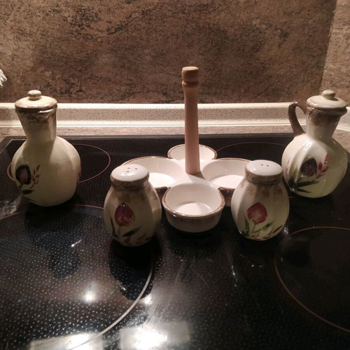 Set for salt, pepper, vinegar, oil new