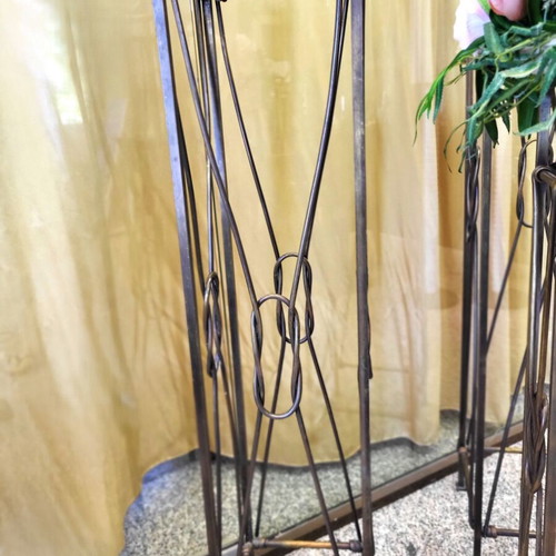 Solid Forged Bronze Flower Stands like new, set of 3 pieces