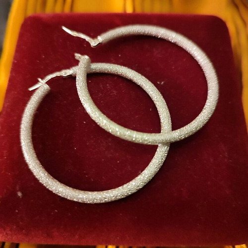 Silver 925 Sangre Hoop Earrings like new