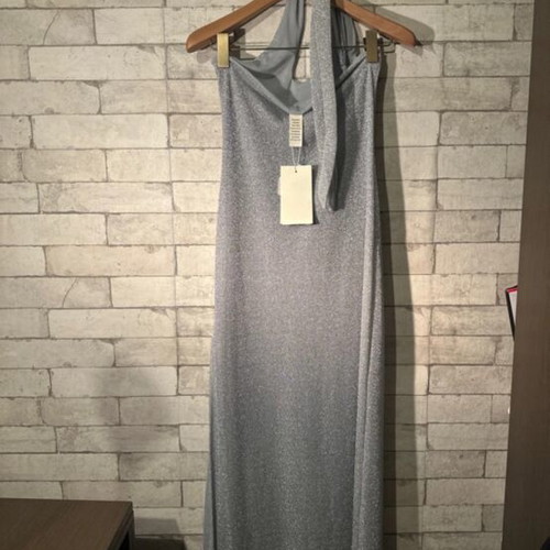 Long silver lurex dress Baobab new, size L
