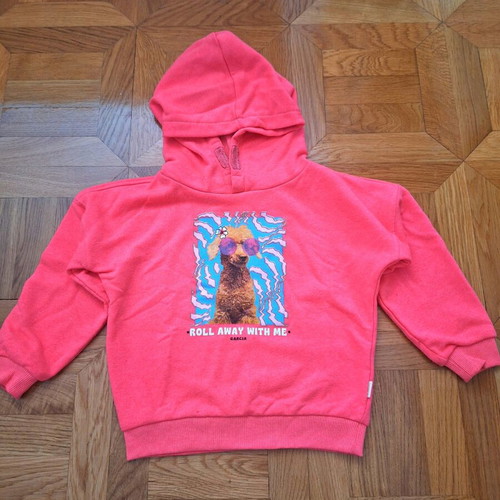 Garcia kids hoodie used, orange-pink, size 110 cm