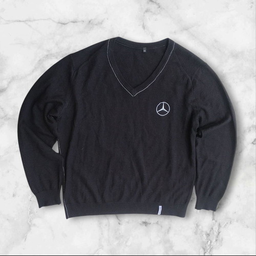 Mercedes Benz men's thin knitted sweater used, size L, black