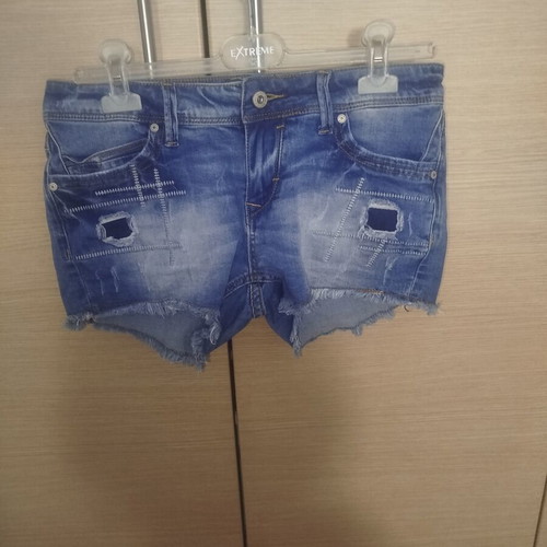 Water Jeans short blue denim shorts with rips, XL