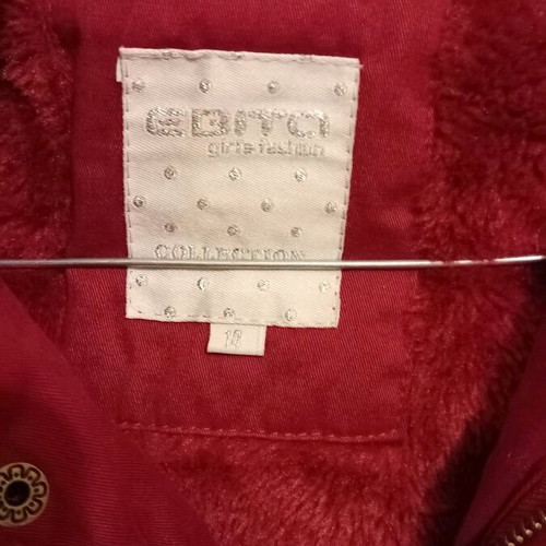 Evita Parka Jacket waterproof with inner fur, size 10, burgundy like new