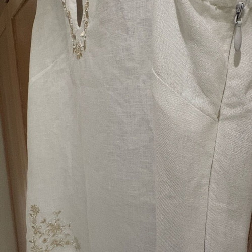 Linen sleeveless shirt Julia Bergovich like new, white, size M