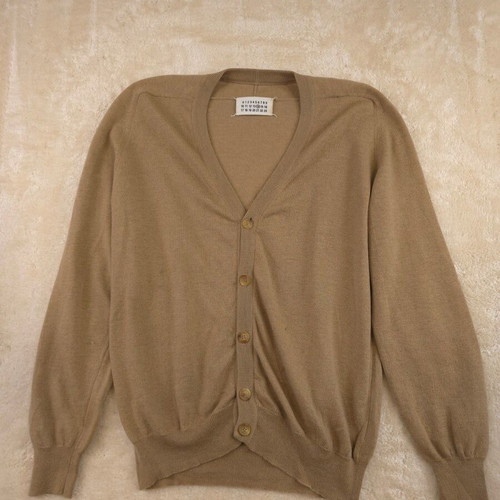 Maison Margiela luxury wool cardigan with leather patches size L used