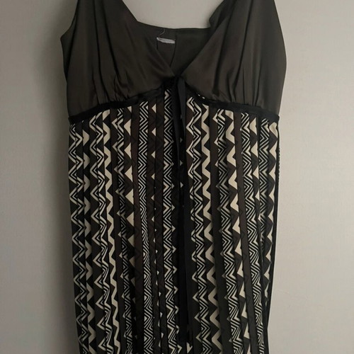 Attrattivo summer pleated dress new, size M, brown and green