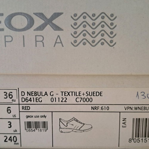 Geox children's shoes size 36 new, leather and fabric, red