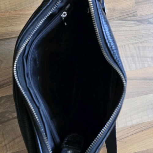 Men's leather shoulder bag ART like new, black