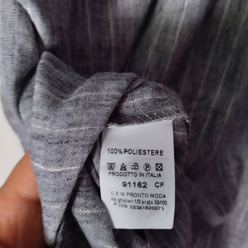 Shirt new, gray, sleeve with elbow button, size M/L, made in Italy