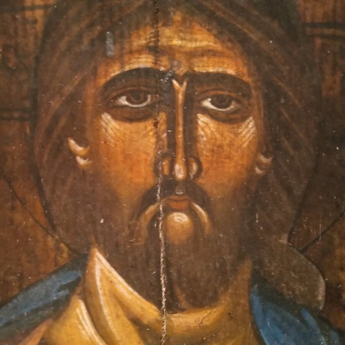 Εικόνα παλιά μεγάλη ζωγραφικής στο ξύλο μεταχειρισμένη