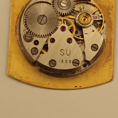 Luch SU 1809 vintage wristwatch used, yellow, women's