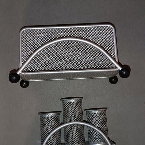 Metallic silver office set like new, 2 pieces