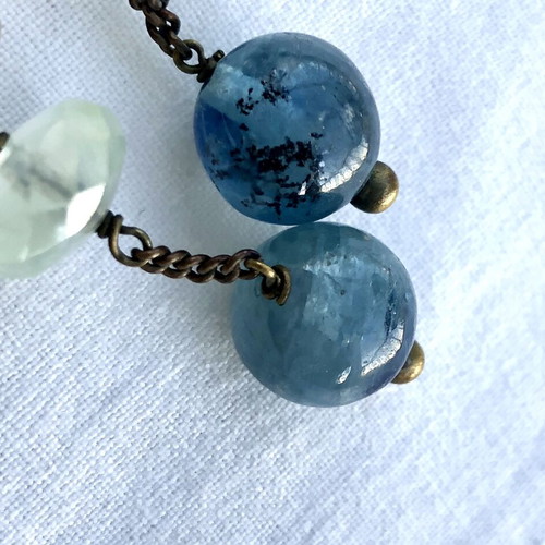 Donatella Pellini Vintage Earrings with Semi-Precious Stones like new