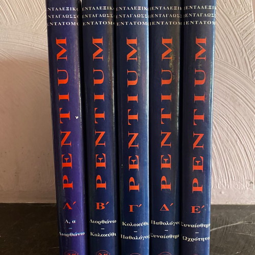 Pentium dictionary set of 5 volumes Greek, French, English, German, Italian
