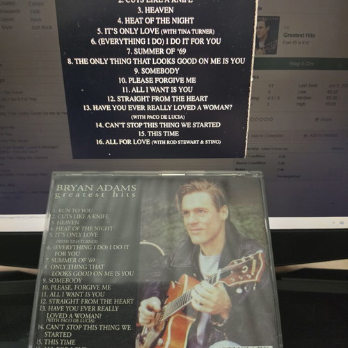 Bryan Adams Greatest Hits CD like new, rock