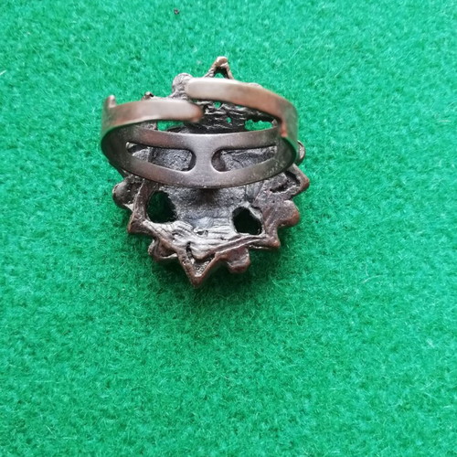 Bronze ring vintage white heart DIY open size new