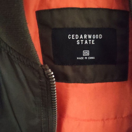 Flight jacket Cedarwood state green like new, size XS-S