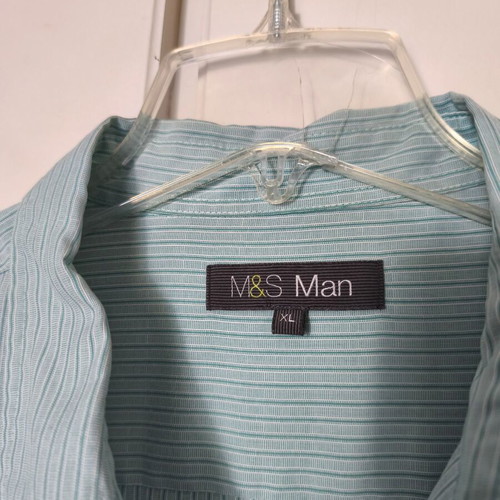 Men's shirt like new, blue and green, cotton fabric