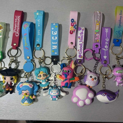 Set of 10 New 3D Silicone Keychains Sailor Moon Pirates Sanrio Kawaii