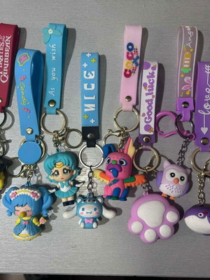 Set of 10 New 3D Silicone Keychains Sailor Moon Pirates Sanrio Kawaii
