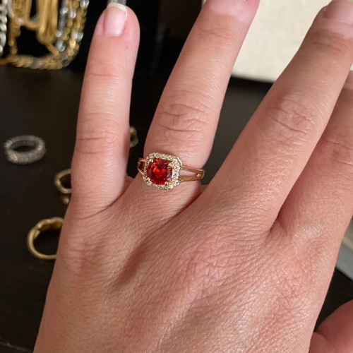 Steel ring adjustable size, new, red and gold color
